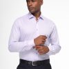 ⁦قميص كلاسيك – سليم فيت – 100% قطن بنفسجي فاتح⁩ - الصورة ⁦2⁩