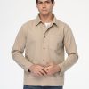 Regular Fit Over Shirt Beige - Image 3