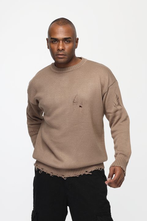 Over Size Pullover Beige - Image 3