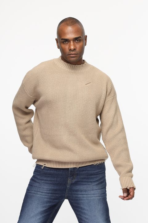 Over Size Pullover Beige - Image 3