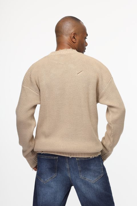 Over Size Pullover Beige - Image 4