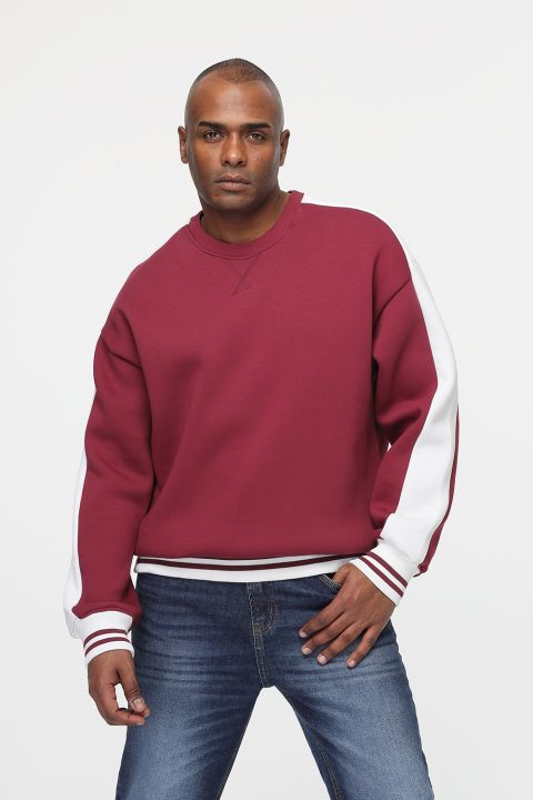 Over Size Sweat Shirt Dark Red - Image 3