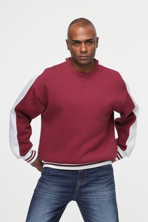 Over Size Sweat Shirt Dark Red