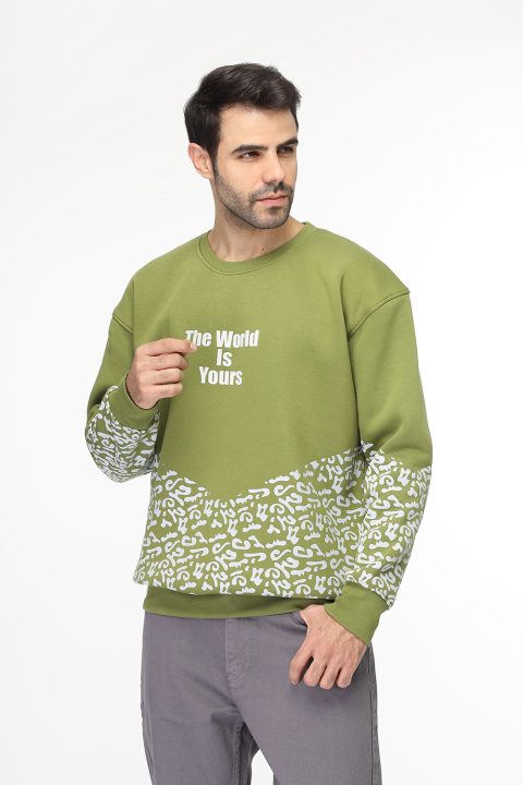 Over Size Sweat Shirt Light Green