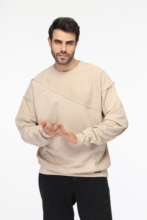 Over Size Sweat Shirt Beige