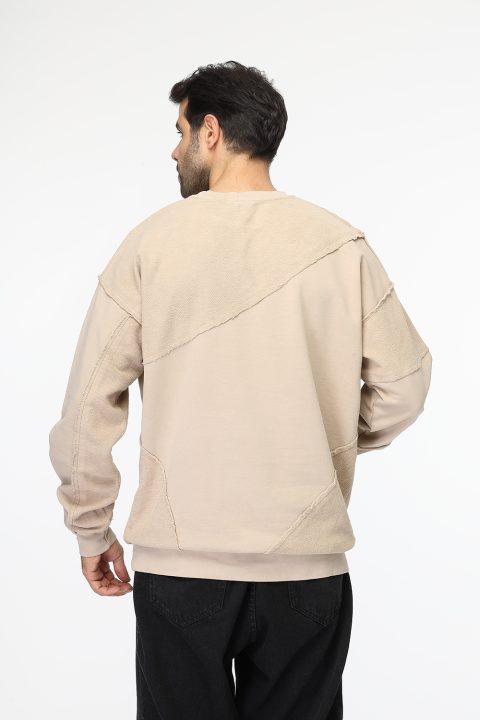 Over Size Sweat Shirt Beige - Image 5