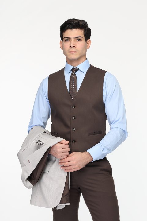 Slim Fit Suit Beige - Image 3