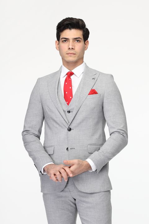 Slim Fit Suit Light Gray - Image 4