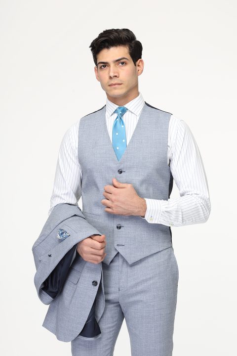 Slim Fit Suit Light Blue - Image 3