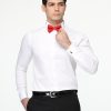 Slim Fit White Evening shirt - Image 4