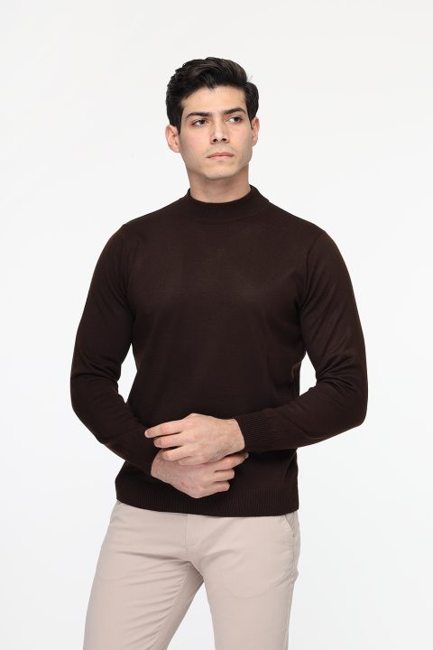 Regular Fit Pullover Dark Brown - Image 3