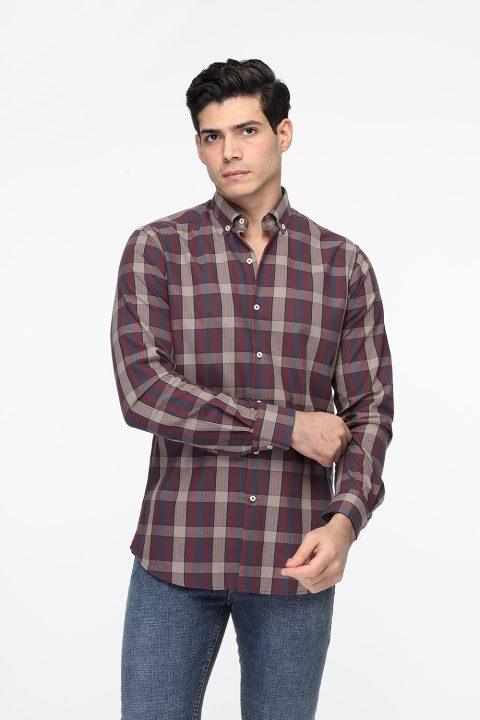 New Fit Shirt Maroon - Image 3