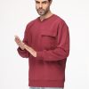 Over Size Sweat Shirt Maroon - Image 3