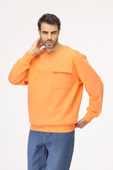 Over Size Sweat Shirt Orange - Image 3