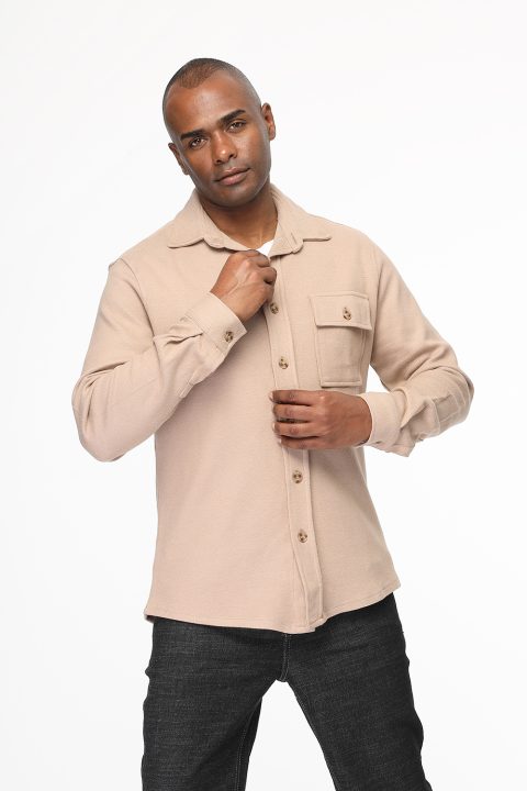 Regular Fit Shirt Beige - Image 4