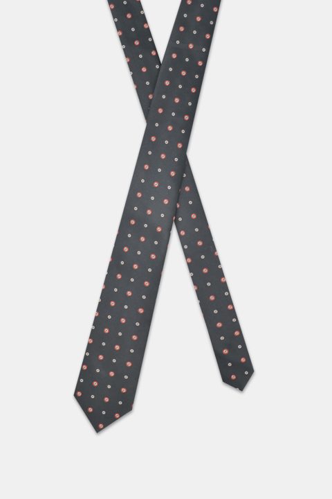 Jacquard Tie 7 cm Black - Image 2