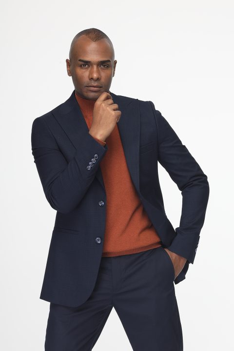 Slim Fit Blazer Dark Blue - Image 3