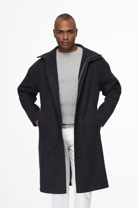 Over Size Coat Dark Blue