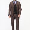 Slim Fit Suit Brown