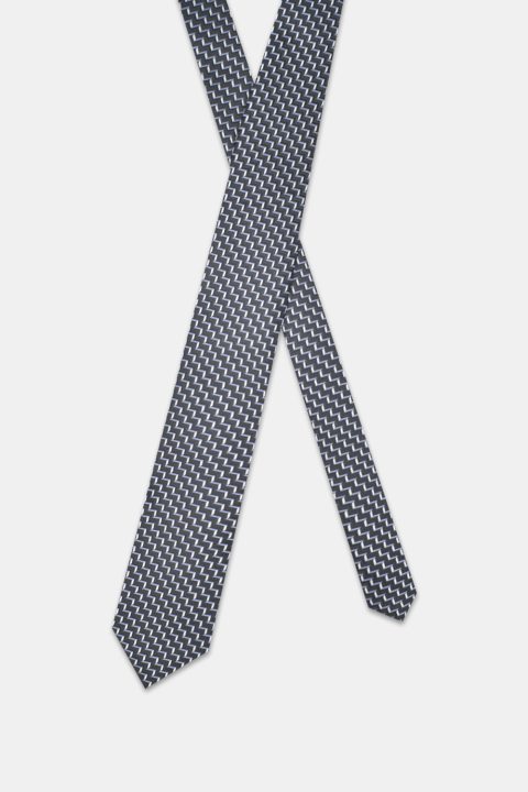 Jacquard Tie 7 cm Dark Blue - Image 2