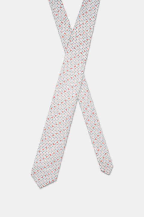 Jacquard Tie 7 cm Light Gray - Image 2