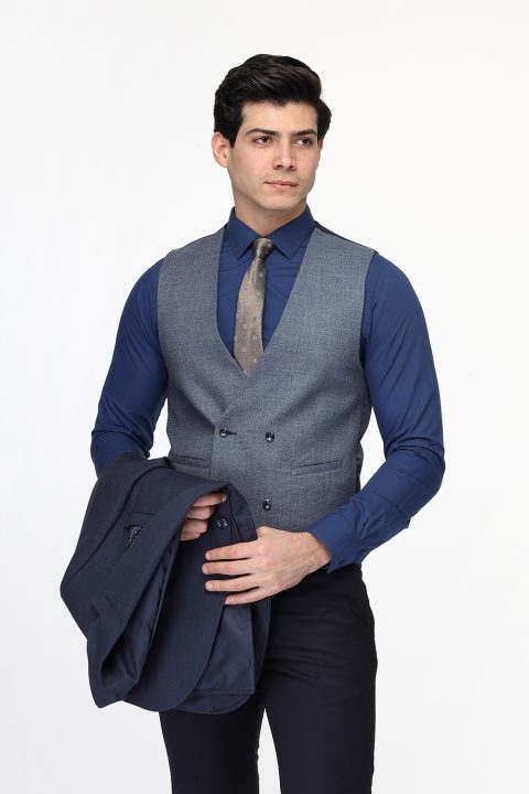 Slim Fit Suit Dark Blue - Image 3