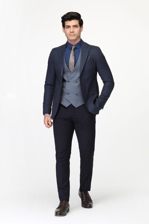 Slim Fit Suit Dark Blue