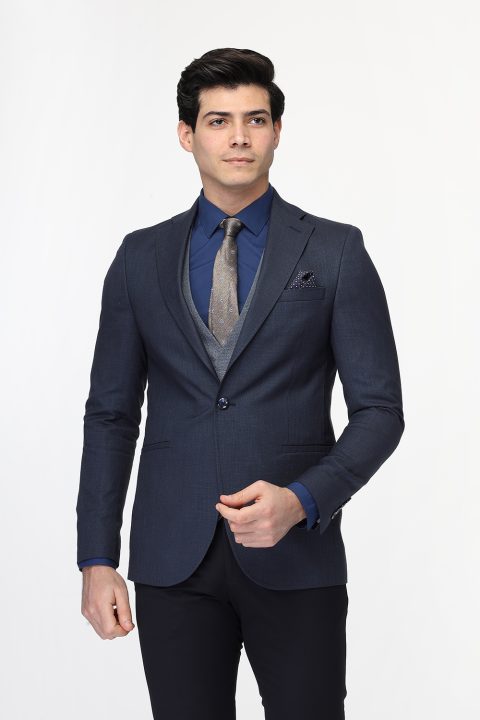 Slim Fit Suit Dark Blue - Image 4