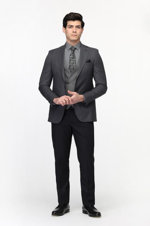 Slim Fit Suit Gray