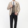 Slim Fit Suit Beige