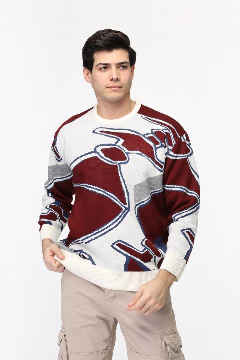 Over Size Pullover Maroon - Image 3