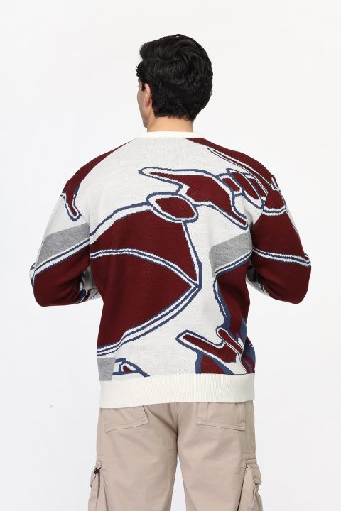 Over Size Pullover Maroon - Image 4