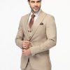 Slim Fit Suit Beige - Image 4