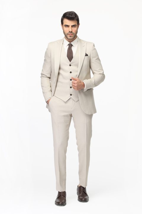 Slim Fit Suit Beige