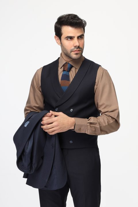 Slim Fit Suit Dark Blue - Image 3