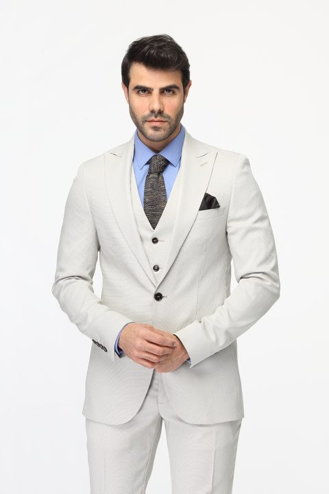 Slim Fit Suit Beige - Image 4