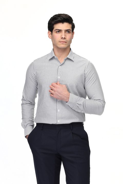 Slim Fit Shirt Gray - Image 3