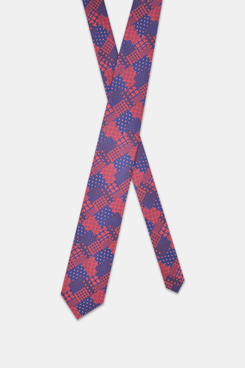 Jacquard Tie 7 cm Red - Image 2