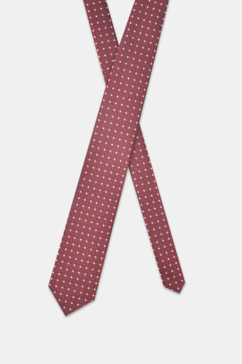 Jacquard Tie 7 cm Maroon - Image 2