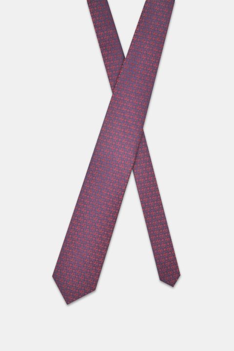 Jacquard Tie 7 cm Dark Blue - Image 2