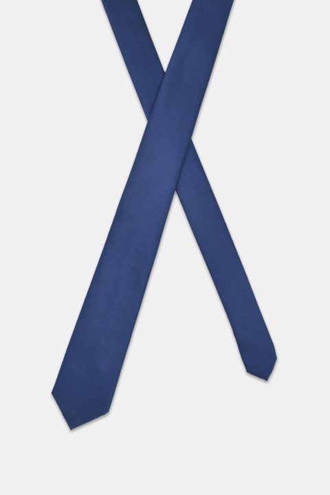 Jacquard Tie 7 cm Dark Blue - Image 2