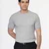 Regular Fit Knitted T-Shirt Gray - Image 3