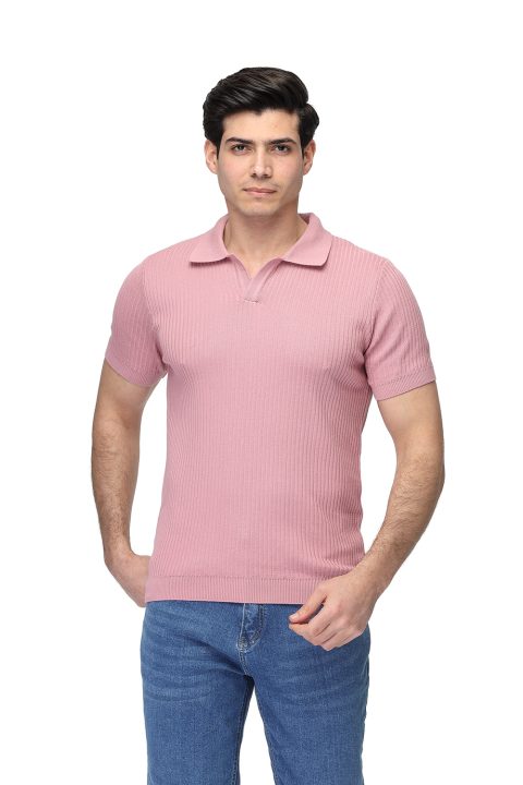 Polo Shirt Regular Fit Knitted Pink