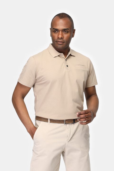 Polo Shirt Regular Fit Beige - Image 3