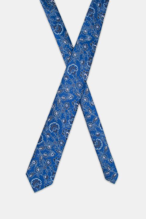 Jacquard Tie 7 cm Blue - Image 2