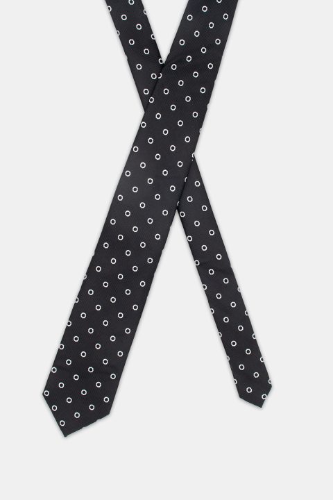 Jacquard Tie 7 cm Black - Image 2