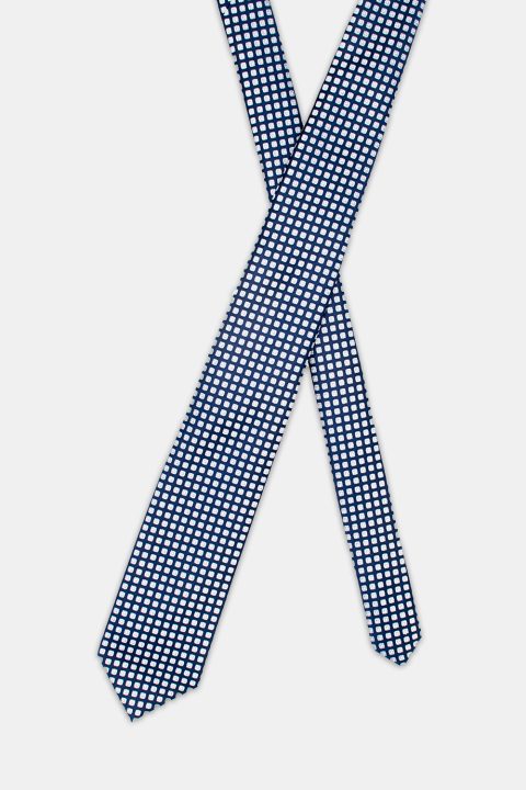 Jacquard Tie 7 cm Dark Blue - Image 2