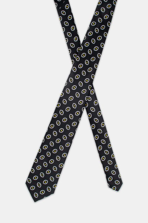 Jacquard Tie 7 cm Black - Image 2