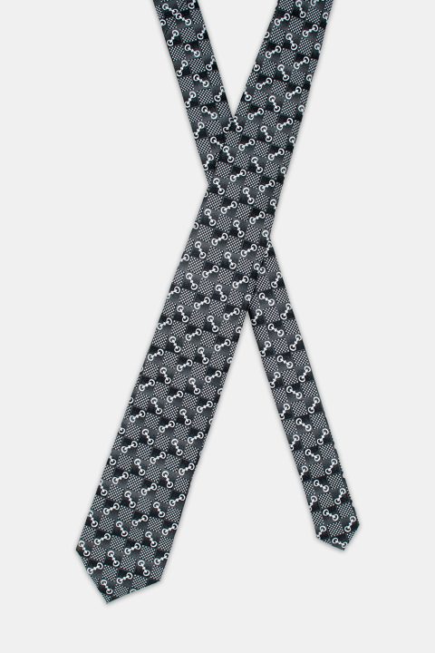 Jacquard Tie 7 cm Black - Image 2
