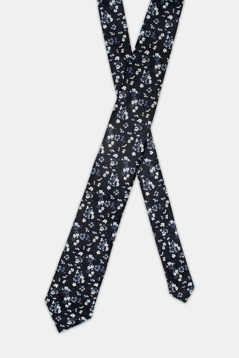 Jacquard Tie 7 cm Black - Image 2